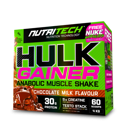 Nutritech hulk gainer delicious anabolic muscle gain shake 4kg chocolate milk